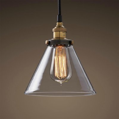Подвесной светильник Loft Clear Glass Wide Cloche Черный Подвесной светильник Loft Clear Glass Wide Cloche Черный в Костроме | Loft Concept