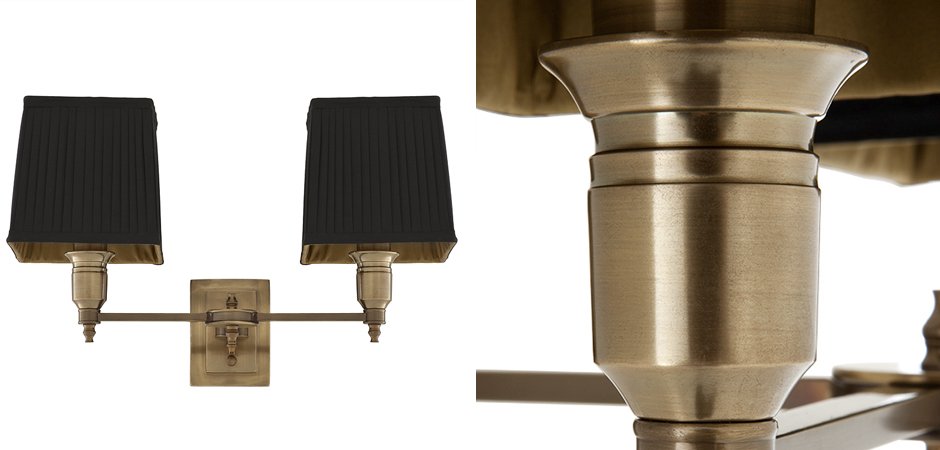 Бра Wall Lamp Lexington Double Brass+Black Бра Wall Lamp Lexington Double Brass+Black - Loft-Concept в Костроме