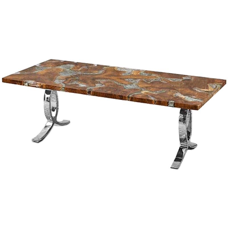 Обеденный стол Bradan Table Коричневый Хром Обеденный стол Bradan Table Коричневый Хром в Костроме | Loft Concept