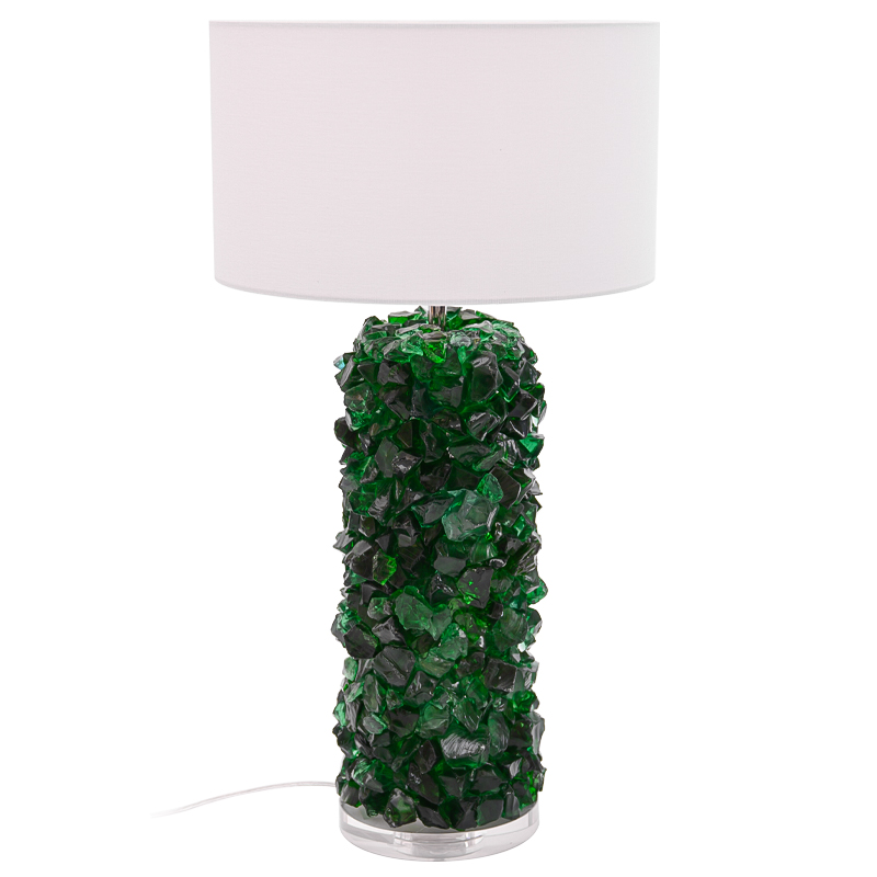 Настольная лампа Enide Green Table Lamp с абажуром Зеленый Белый Прозрачный Настольная лампа Enide Green Table Lamp с абажуром Зеленый Белый Прозрачный в Костроме | Loft Concept