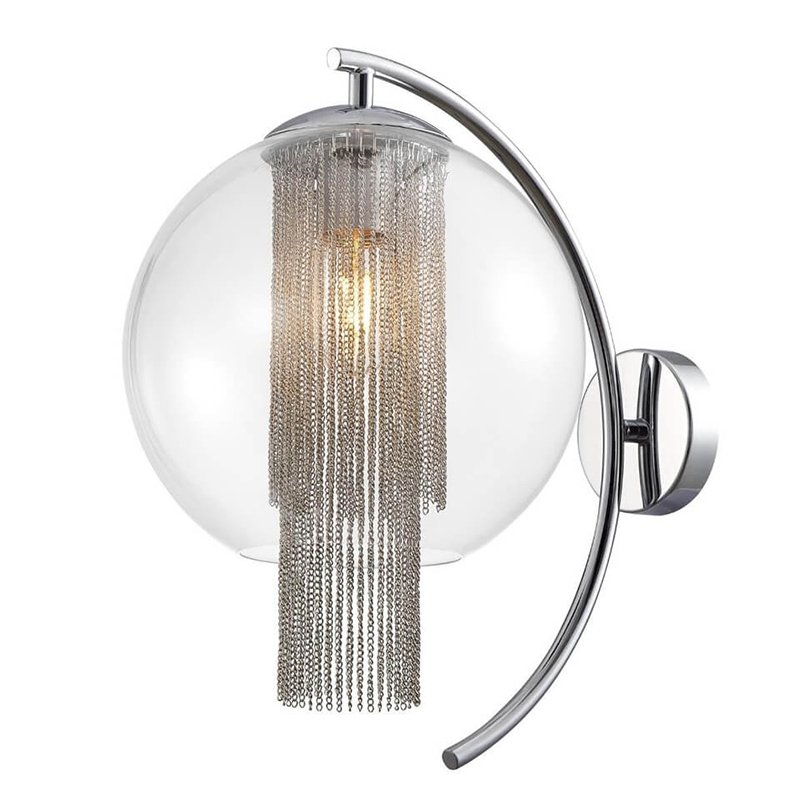 Бра Cascade Chains Wall Lamp Прозрачное Стекло Хром Серебряный Бра Cascade Chains Wall Lamp Прозрачное Стекло Хром Серебряный в Костроме | Loft Concept