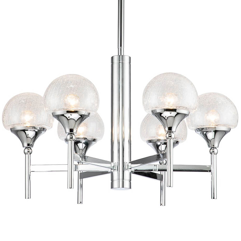 Люстра Lluis Chandelier 6 Хром Прозрачный Люстра Lluis Chandelier 6 Хром Прозрачный в Костроме | Loft Concept