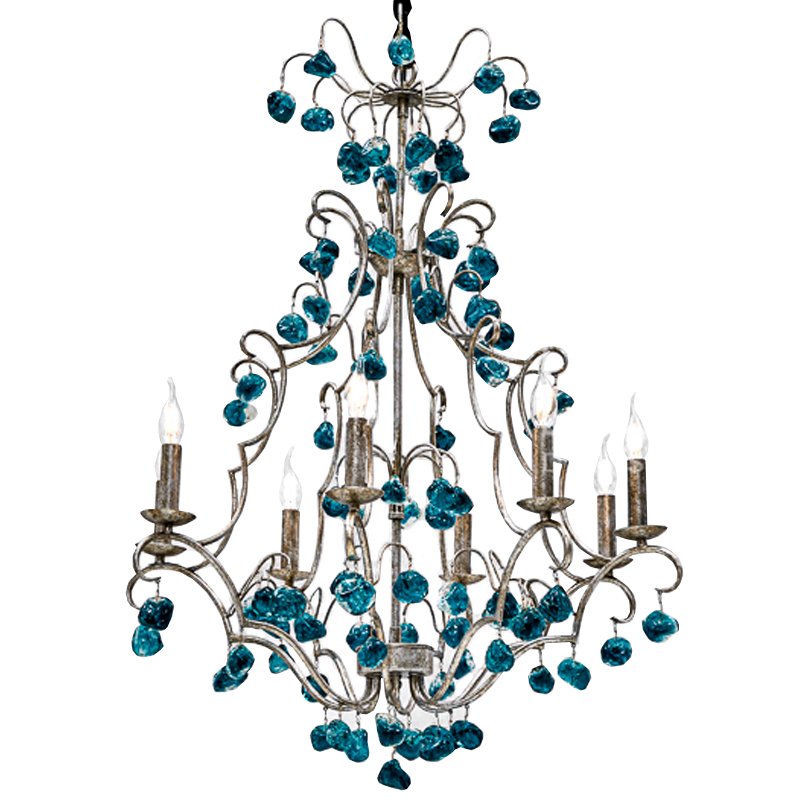 Люстра Crystal Blue Cupertino Chandelier Бирюзовый Люстра Crystal Blue Cupertino Chandelier Бирюзовый в Костроме | Loft Concept