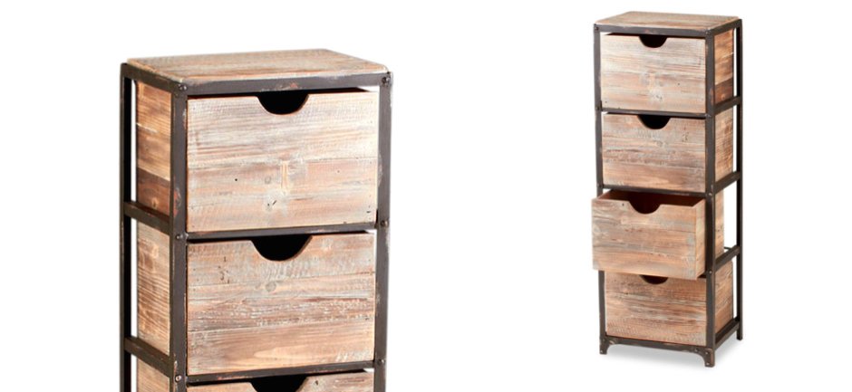 Тумба в винтажном стиле Industrial Metal Rust Tall Storage Shelf Тумба в винтажном стиле Industrial Metal Rust Tall Storage Shelf - Loft-Concept в Костроме
