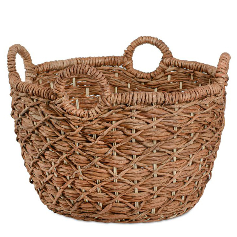 Корзина плетеная Wicker basket 4 handles Коричневый Корзина плетеная Wicker basket 4 handles Коричневый в Костроме | Loft Concept
