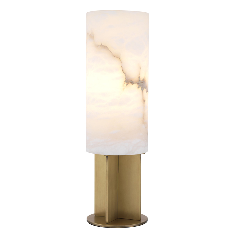 Настольная лампа Eichholtz Table Lamp Giorgina Латунь Античная полированная Белый Настольная лампа Eichholtz Table Lamp Giorgina Латунь Античная полированная Белый в Костроме | Loft Concept