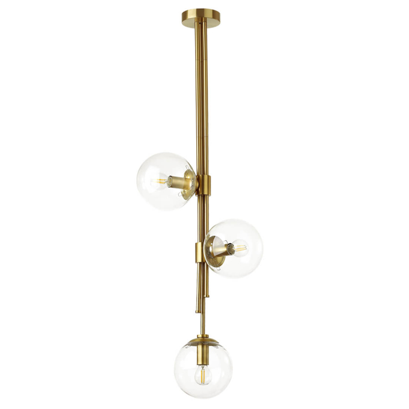 Светильник TRILOGY Ceiling Light Clear glass 100 Латунь Прозрачное Стекло Светильник TRILOGY Ceiling Light Clear glass 100 Латунь Прозрачное Стекло в Костроме | Loft Concept