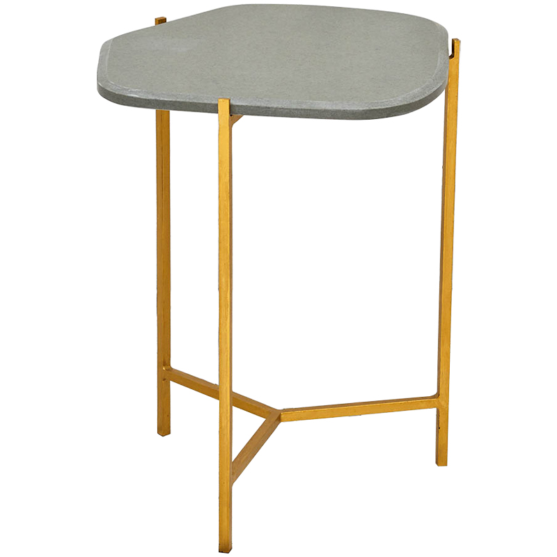 Приставной стол с серой каменной столешницей Tuan Side Table Grey Золотой Серый Приставной стол с серой каменной столешницей Tuan Side Table Grey Золотой Серый в Костроме | Loft Concept