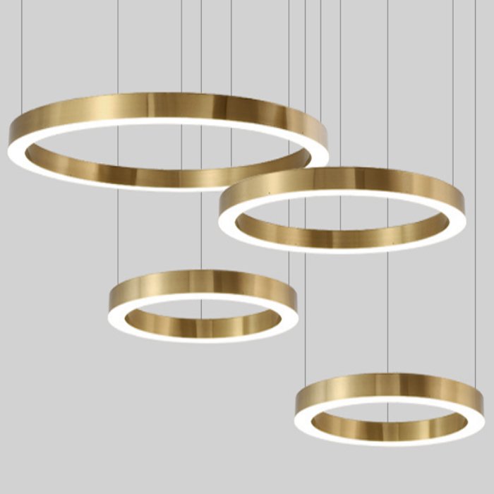 Люстра Light Ring Horizontal Глянцевое золото Латунь Люстра Light Ring Horizontal Глянцевое золото Латунь в Костроме | Loft Concept