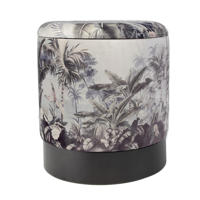 Пуф PUF Jungle Print plants Мульти Черный Пуф PUF Jungle Print plants Мульти Черный в Костроме | Loft Concept
