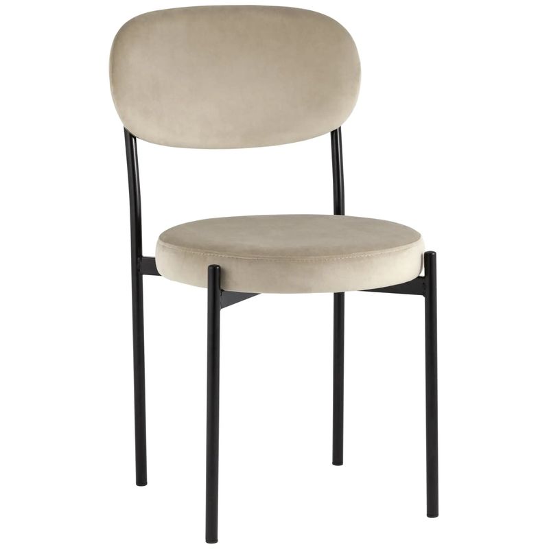 Стул Alfie Chair Молочный Велюр Молочный Черный Стул Alfie Chair Молочный Велюр Молочный Черный в Костроме | Loft Concept