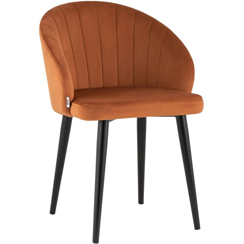 Стул Balsari Chair Терракотовый Велюр Терракотовый Черный Стул Balsari Chair Терракотовый Велюр Терракотовый Черный в Костроме | Loft Concept