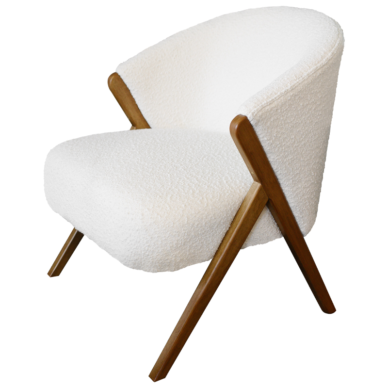 Кресло Etienne Boucle Armchair Коричневый Белый Кресло Etienne Boucle Armchair Коричневый Белый в Костроме | Loft Concept