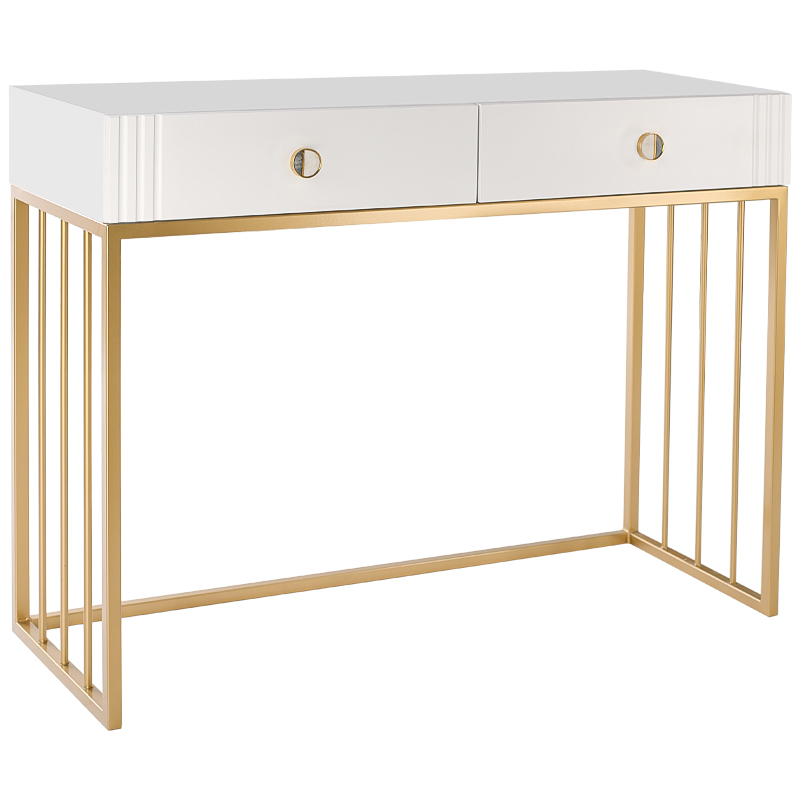 Консоль Caerwyn Console Белый Золотой Серый Консоль Caerwyn Console Белый Золотой Серый в Костроме | Loft Concept