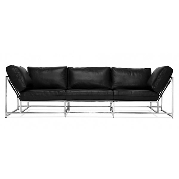 Диван Black Calfskin Sofa Черный Диван Black Calfskin Sofa Черный в Костроме | Loft Concept