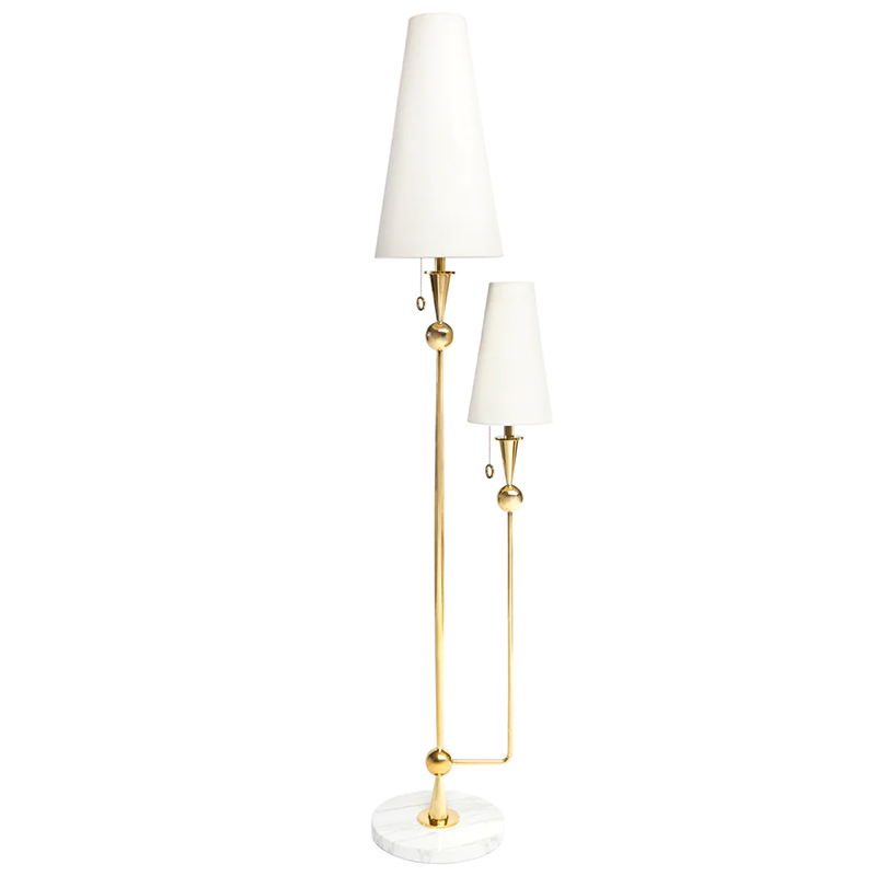 Торшер CARACAS FLOOR LAMP Латунь Античная полированная Белый Белый Мрамор Bianco Торшер CARACAS FLOOR LAMP Латунь Античная полированная Белый Белый Мрамор Bianco в Костроме | Loft Concept