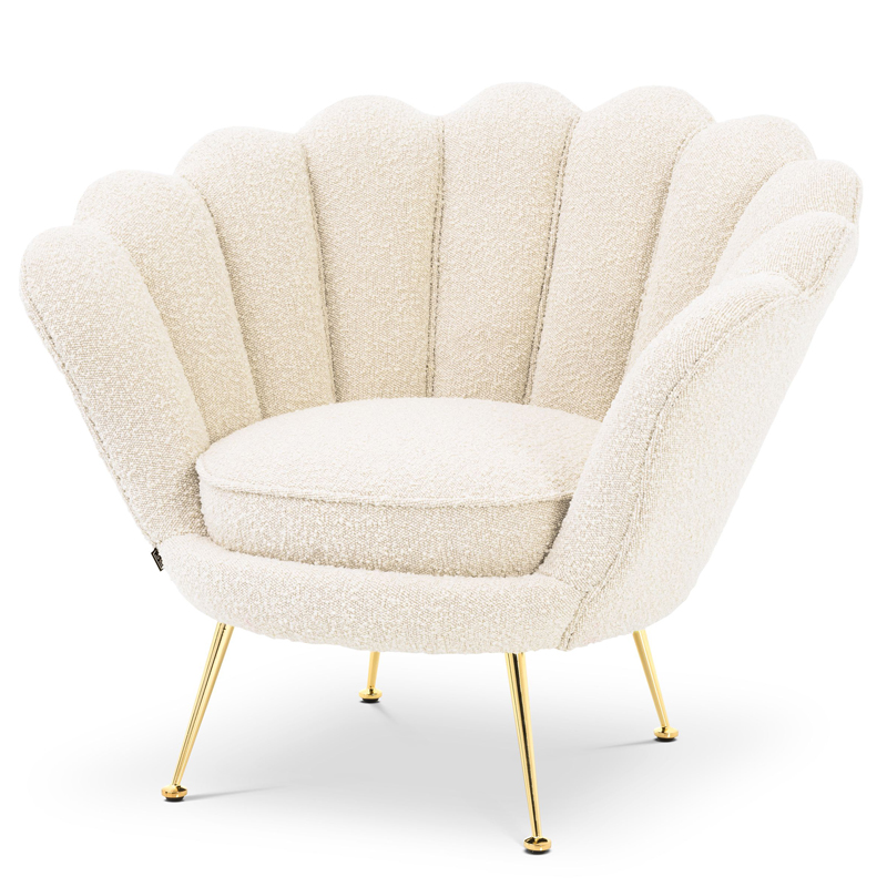 Кресло Eichholtz Chair Trapezium Boucle cream Кремовый Латунь Кресло Eichholtz Chair Trapezium Boucle cream Кремовый Латунь в Костроме | Loft Concept