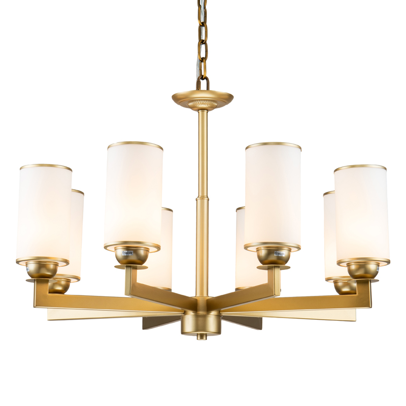 Люстра Amoret Chandelier 76 Латунь Белое матовое стекло Люстра Amoret Chandelier 76 Латунь Белое матовое стекло в Костроме | Loft Concept