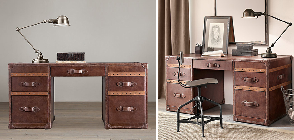 Рабочий Стол Натуральная Кожа RH Mayfair Steamer Trunk Рабочий Стол Натуральная Кожа RH Mayfair Steamer Trunk - Loft-Concept в Костроме