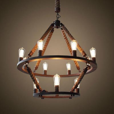 Люстра Rope Filament Chandelier Черный Люстра Rope Filament Chandelier Черный в Костроме | Loft Concept