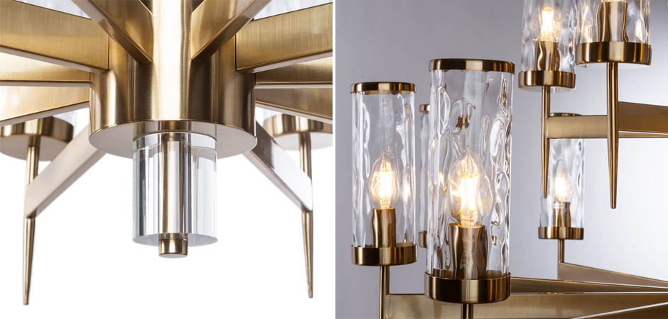 Большая люстра Brass Wheel в Американском стиле - фото №1