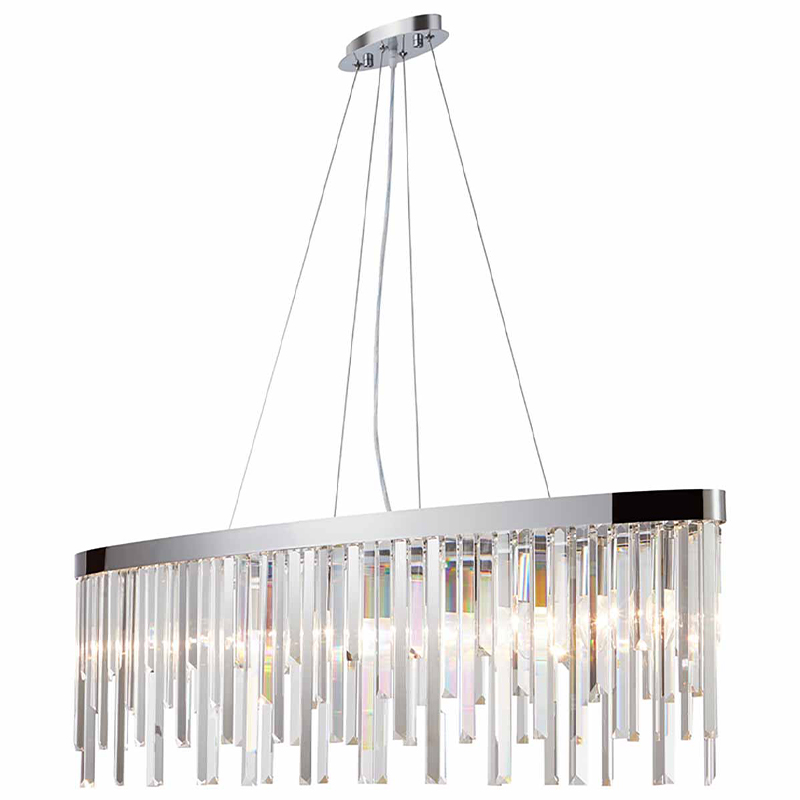 Люстра Bennett Oval Chandelier chrome Хром Прозрачный Люстра Bennett Oval Chandelier chrome Хром Прозрачный в Костроме | Loft Concept