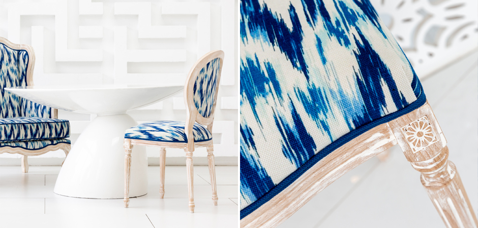 Стул с синим узором Ikat Pattern Стул с синим узором Ikat Pattern - Loft-Concept в Костроме