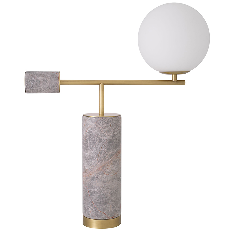 Настольная лампа Eichholtz Table Lamp Xperience Grey Серый Латунь Белое матовое стекло Настольная лампа Eichholtz Table Lamp Xperience Grey Серый Латунь Белое матовое стекло в Костроме | Loft Concept