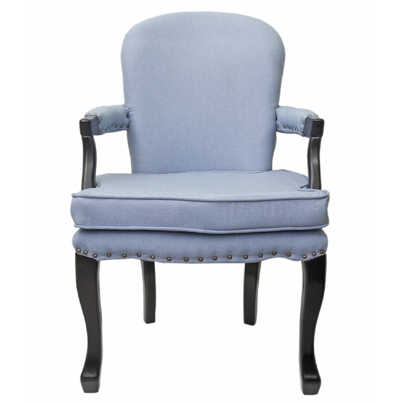 Кресло Aubrey Classical Armchair blue flax Голубой Черный Кресло Aubrey Classical Armchair blue flax Голубой Черный в Костроме | Loft Concept
