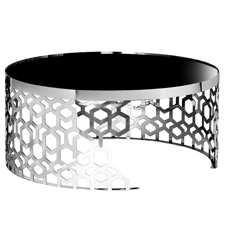 Кофейный стол Yen Geometry Table Silver 90 Серебряный Черный Кофейный стол Yen Geometry Table Silver 90 Серебряный Черный в Костроме | Loft Concept