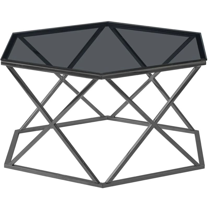 Столик кофейный Ormando Collection Dark Chrome №1 Темный хром Стекло Смок Столик кофейный Ormando Collection Dark Chrome №1 Темный хром Стекло Смок в Костроме | Loft Concept