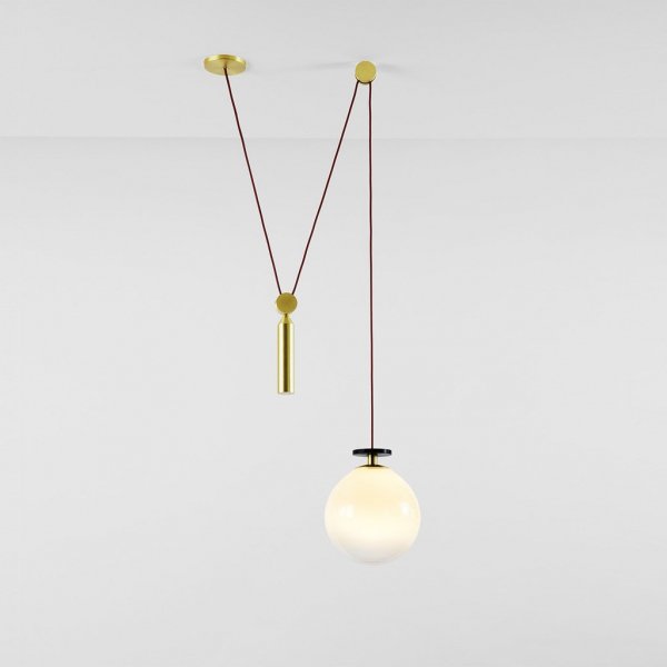 Подвесной светильник Shape up Pendant Globe White Латунь Белый Подвесной светильник Shape up Pendant Globe White Латунь Белый в Костроме | Loft Concept