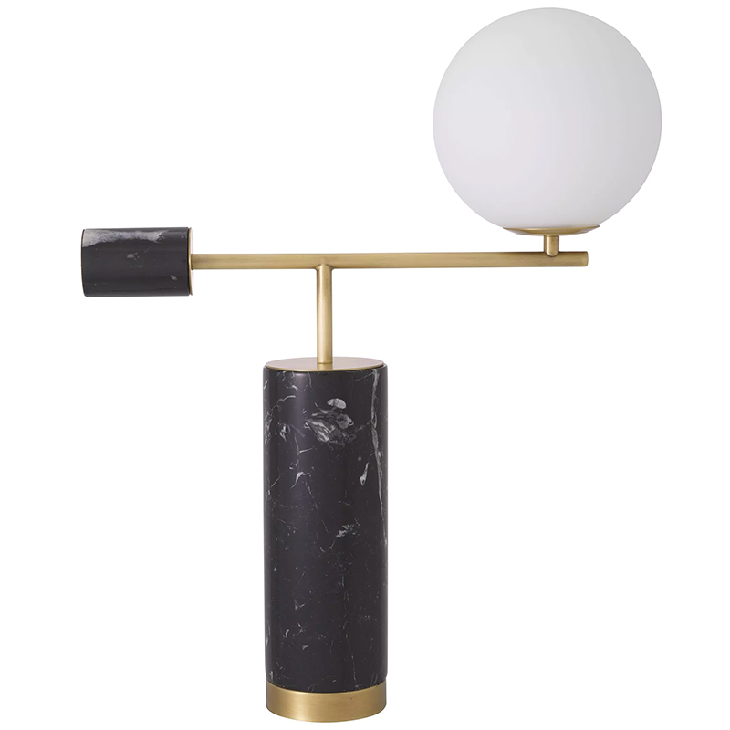 Настольная лампа Eichholtz Table Lamp Xperience Black Черный Мрамор Nero Латунь Белое матовое стекло Настольная лампа Eichholtz Table Lamp Xperience Black Черный Мрамор Nero Латунь Белое матовое стекло в Костроме | Loft Concept