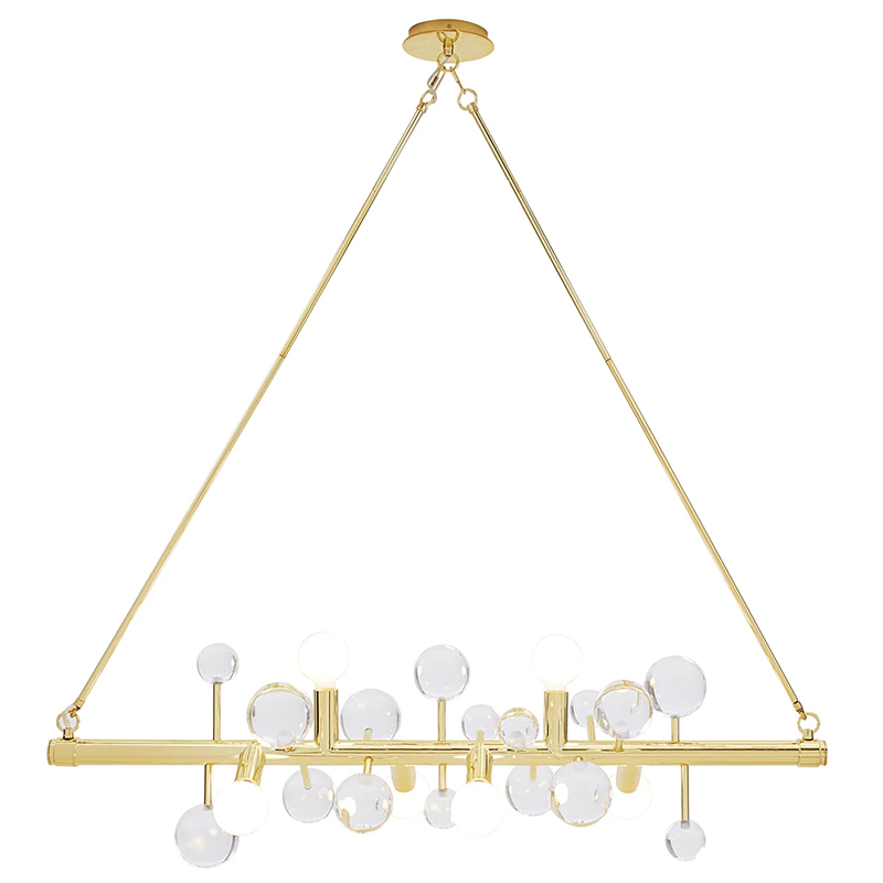 Люстра Jonathan Adler SIX-LIGHT LINEAR CHANDELIER Clear Золотой Прозрачное Стекло Белый Люстра Jonathan Adler SIX-LIGHT LINEAR CHANDELIER Clear Золотой Прозрачное Стекло Белый в Костроме | Loft Concept