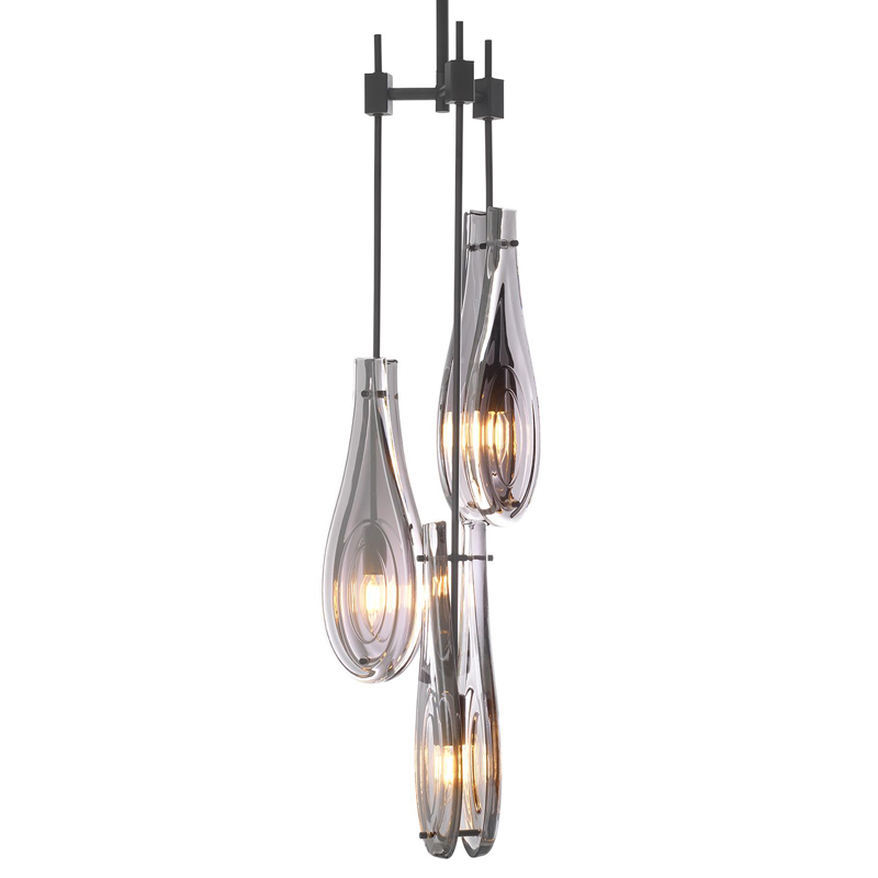 Люстра Eichholtz Chandelier Bellano S Bronze Темная бронза Стекло Смок Люстра Eichholtz Chandelier Bellano S Bronze Темная бронза Стекло Смок в Костроме | Loft Concept