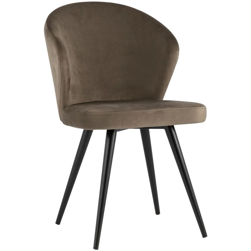Стул Коричневый Бархат Volante Chair Коричневый Черный Стул Коричневый Бархат Volante Chair Коричневый Черный в Костроме | Loft Concept