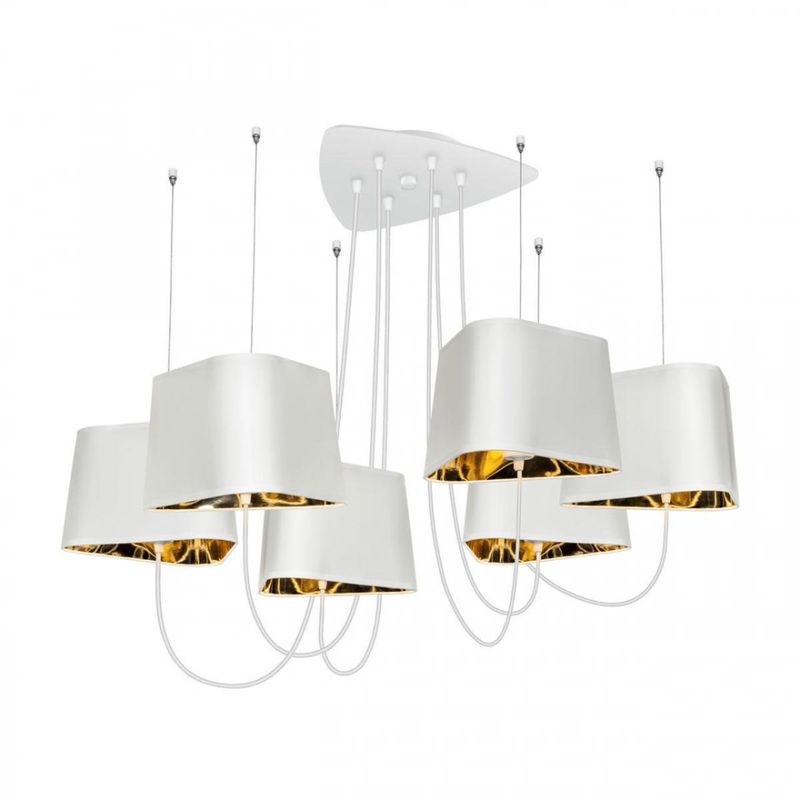 Люстра Designheure Lighting White 6 плафонов Белый Золотой Люстра Designheure Lighting White 6 плафонов Белый Золотой в Костроме | Loft Concept