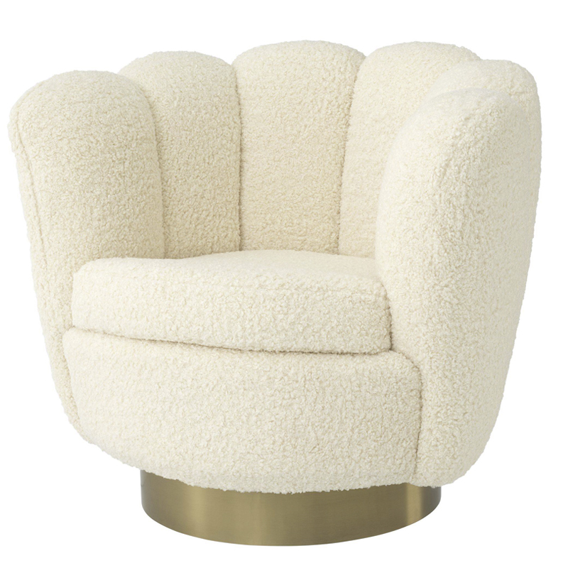 Кресло Eichholtz Swivel Chair Mirage cream Кремовый Матовая латунь Кресло Eichholtz Swivel Chair Mirage cream Кремовый Матовая латунь в Костроме | Loft Concept