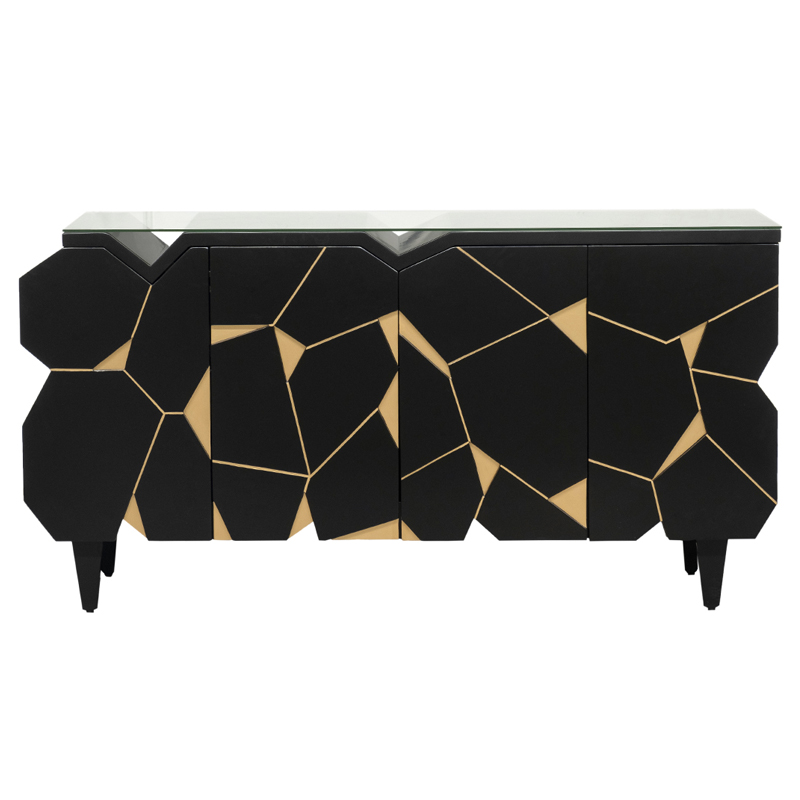 Комод геометрический декор Mosaik Chest of drawers Черный Черный Золотой Комод геометрический декор Mosaik Chest of drawers Черный Черный Золотой в Костроме | Loft Concept