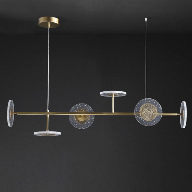 Люстра Discs Flowers Chandelier Латунь Прозрачный Люстра Discs Flowers Chandelier Латунь Прозрачный в Костроме | Loft Concept