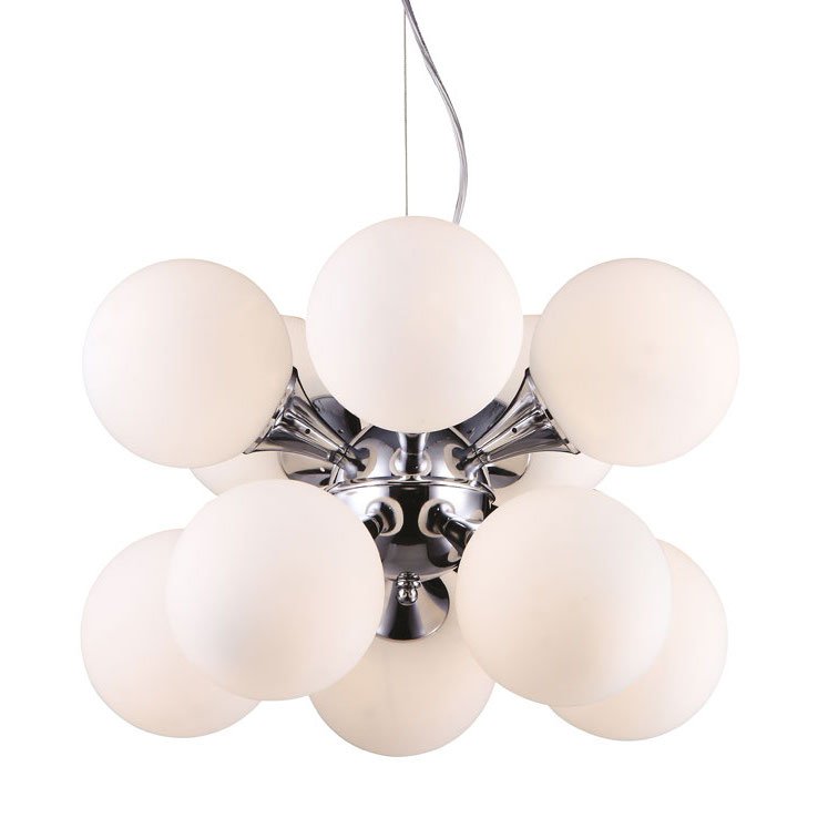 Люстры MOONDROP Pendant Lamp Хром Белый Люстры MOONDROP Pendant Lamp Хром Белый в Костроме | Loft Concept