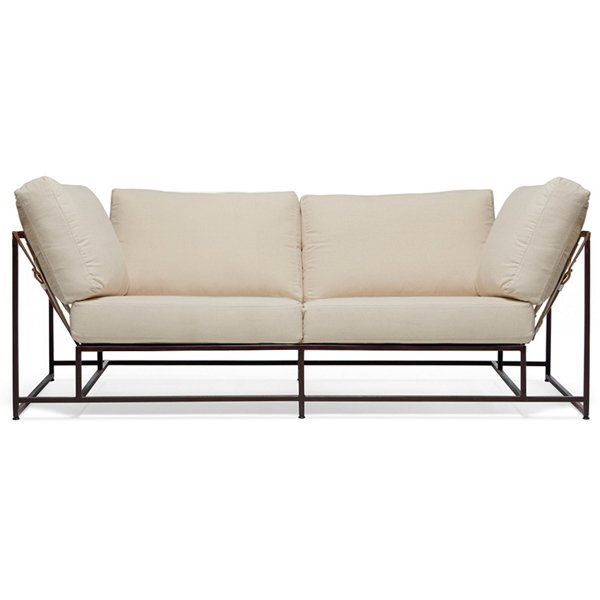 Двухместный диван Canvas & Copper Two Seat Sofa Молочный Двухместный диван Canvas & Copper Two Seat Sofa Молочный в Костроме | Loft Concept