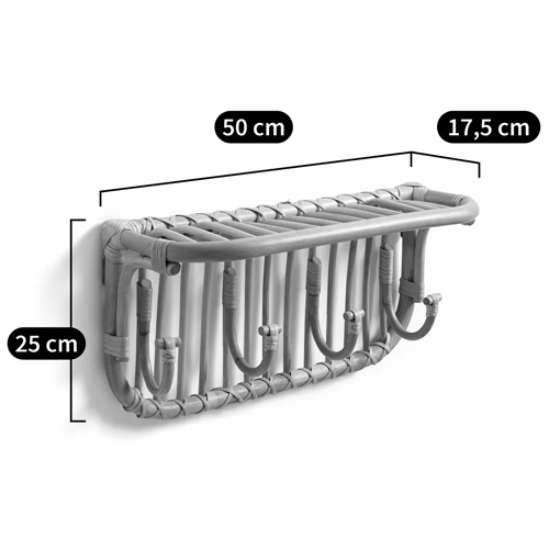 Настенная вешалка из ротанга с полкой Willa Wall Shelf Hanger в Костроме
