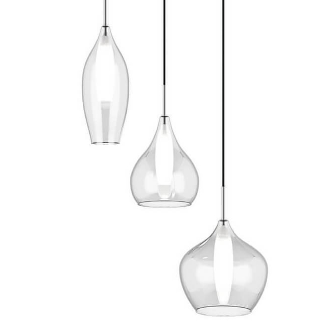 Люстра Candiano Transparent Triple Прозрачный Хром Люстра Candiano Transparent Triple Прозрачный Хром в Костроме | Loft Concept