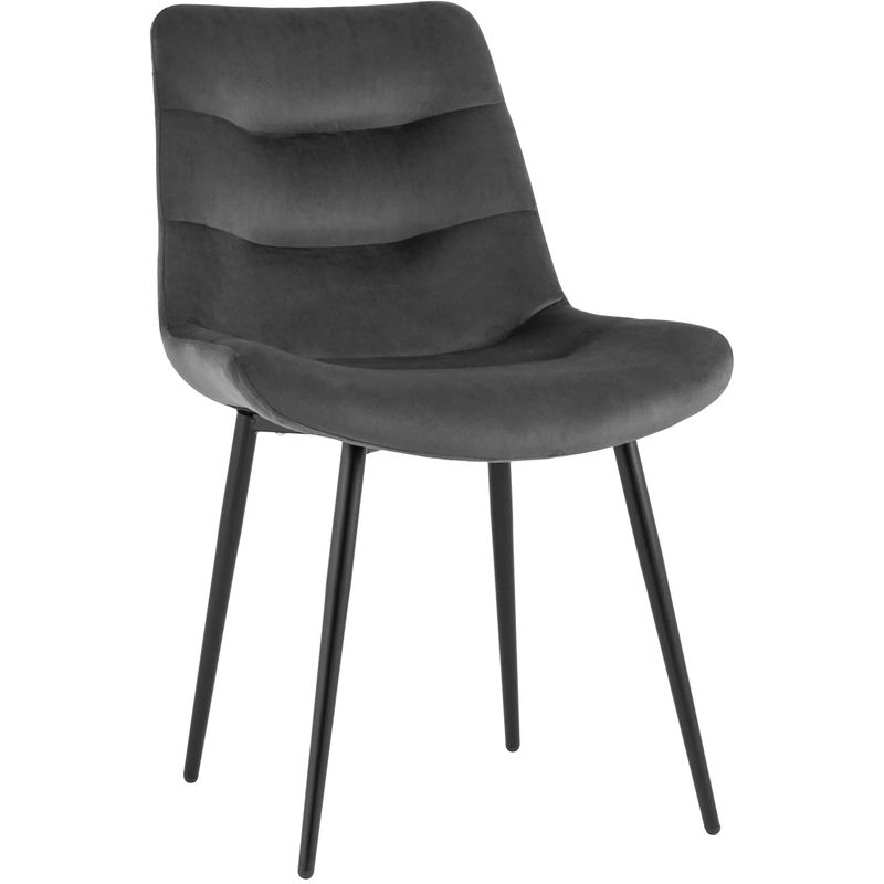Стул Austin Chair Серый Велюр Серый Черный Стул Austin Chair Серый Велюр Серый Черный в Костроме | Loft Concept