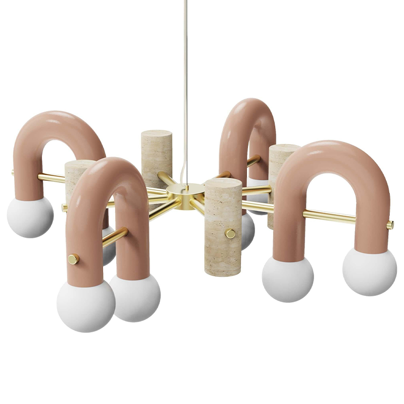Люстра PYPPE 100 UTU SOULFUL LIGHTING Розовый Песочный Белый Латунь в Костроме | Loft Concept 