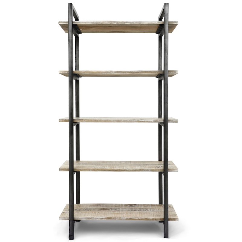 Стеллаж Takari Industrial light Wood Белый винтажная патина Черный Стеллаж Takari Industrial light Wood Белый винтажная патина Черный в Костроме | Loft Concept
