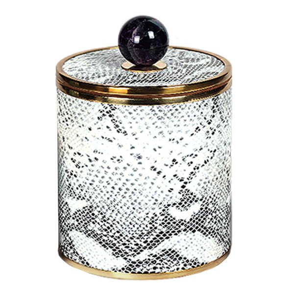 Шкатулка SNAKE CYLINDRE BOX Серый Шкатулка SNAKE CYLINDRE BOX Серый в Костроме | Loft Concept