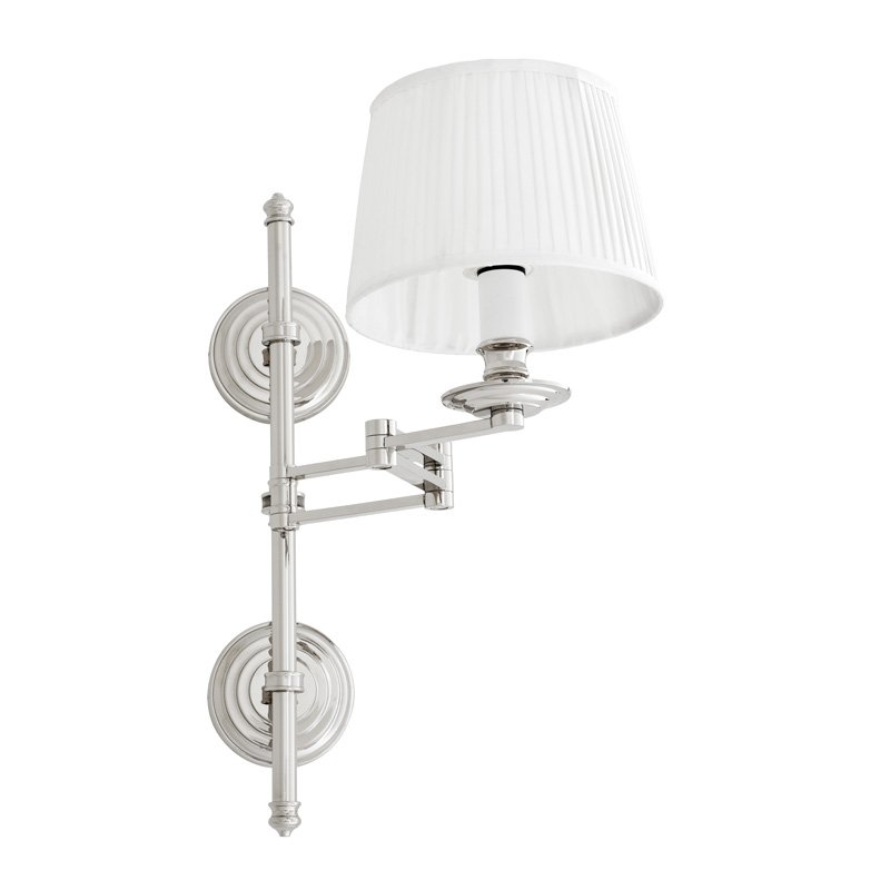 Бра Wall Lamp Favonius Nickel Никель Белый Бра Wall Lamp Favonius Nickel Никель Белый в Костроме | Loft Concept