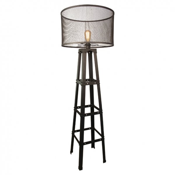 Торшер Radial Cage Floor Lamp Черный Торшер Radial Cage Floor Lamp Черный в Костроме | Loft Concept